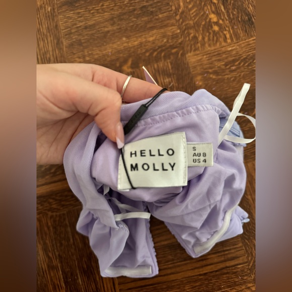 hello molly strapless mesh crop top, lilac, small/04, BRAND NEW NWT!!!! - Picture 6 of 7